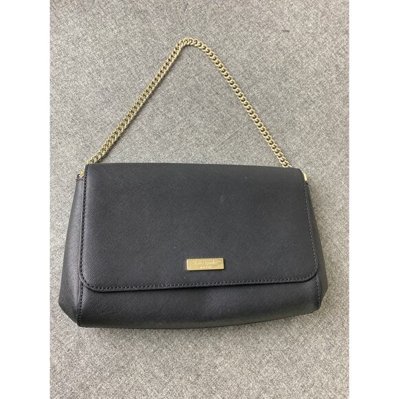 KATE SPADE PURSE Laurel Way Greer Black Saffiano Leather Chain Bag - Picture 1 of 8